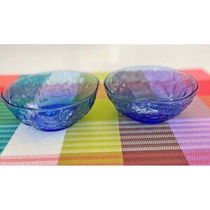 VTG set of 2 SENECA Driftwood Delphine Blue (Royal Blue) bowls
